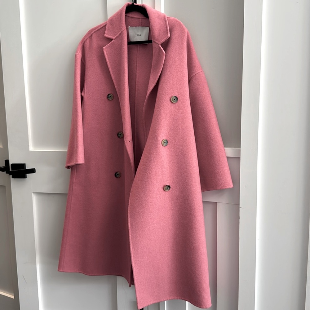 mango pink coat worn once xs